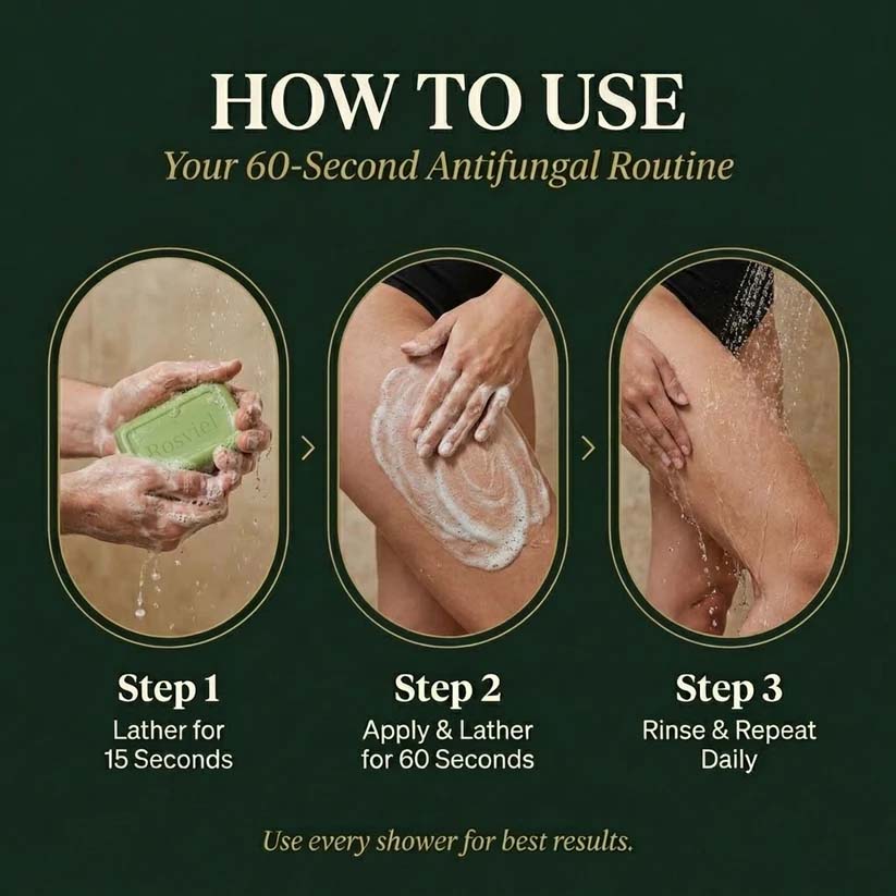 Rosviel Tea Tree Antifungal Bar – Clears Fungal Infection and Skin Balance from the Root