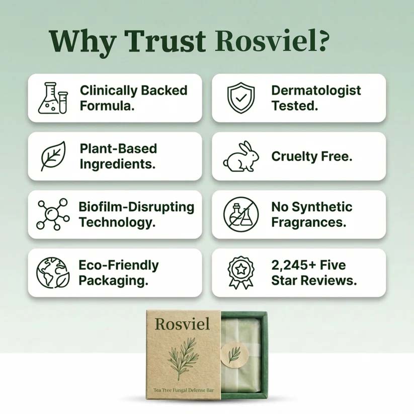 Rosviel Tea Tree Antifungal Bar – Clears Fungal Infection and Skin Balance from the Root