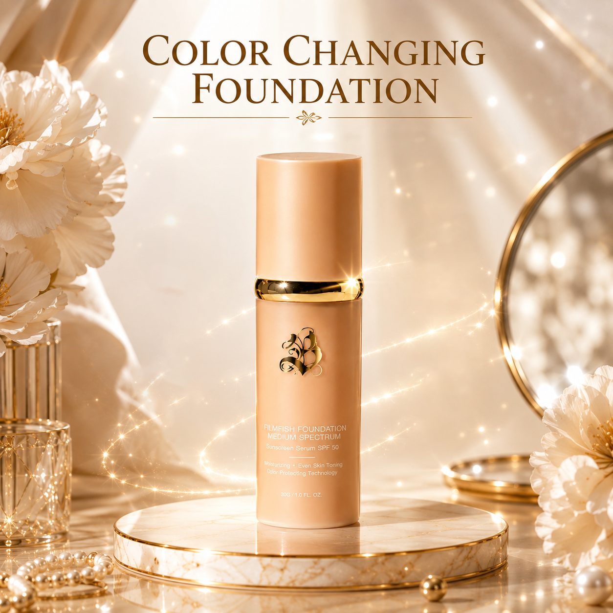 Biomimic Foundation 4 in 1 - Light Spectrum, Liquid Foundation for Flawless